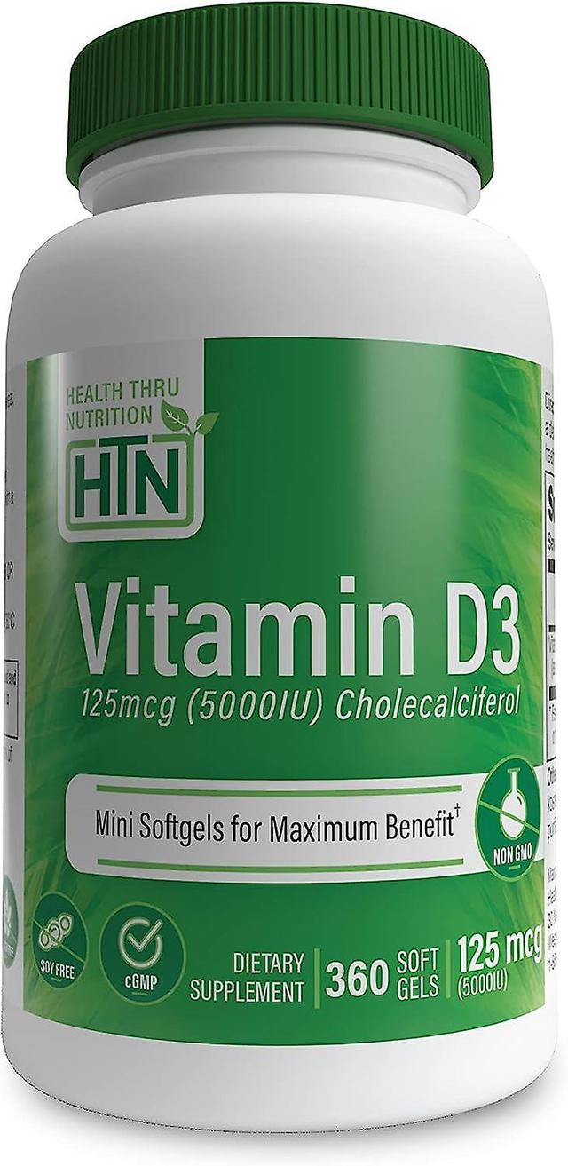 Health Thru Nutrition Vitamin D3 5,000iu (125mcg) 360 Softgels on Productcaster.