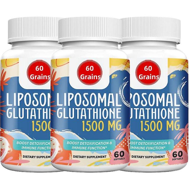 1500mg Liposomal Glutathione | - Glutathione Supplement With Vitamin C Antioxidant - Enhanced Absorption - 60 Tablets 3PCS on Productcaster.