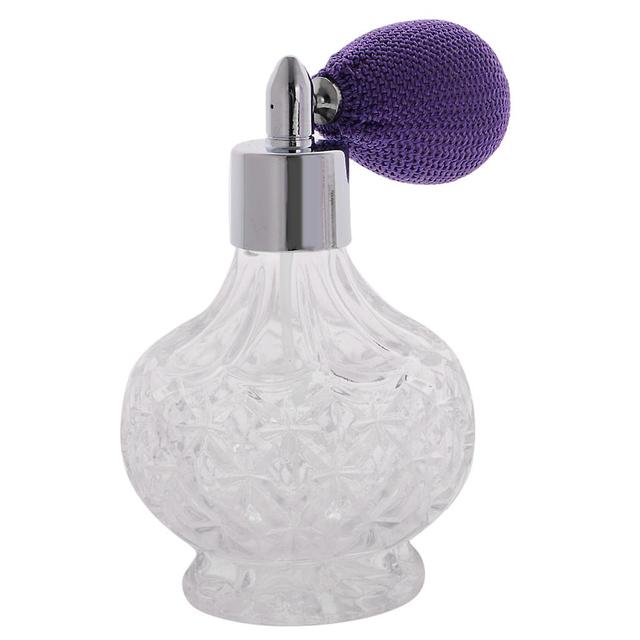 Vintage Crystal Pusta butelka perfum Krótki spray Atomizer Glass 100ml Purple Fioletowy 11cm on Productcaster.