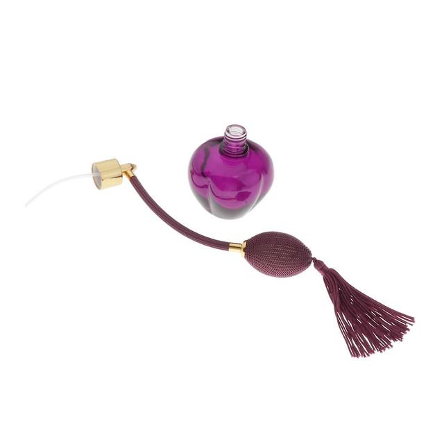 100ml Vide Verre Parfum Flacon Long Bulb Tassel Spray Atomiseur Noir Purple 10.5x6.5cm on Productcaster.