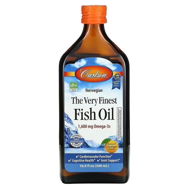 Carlson, Norwegian, The Very Finest Fish Oil, Natural Orange , 1,600 mg, 16.9 fl oz (500 ml) on Productcaster.