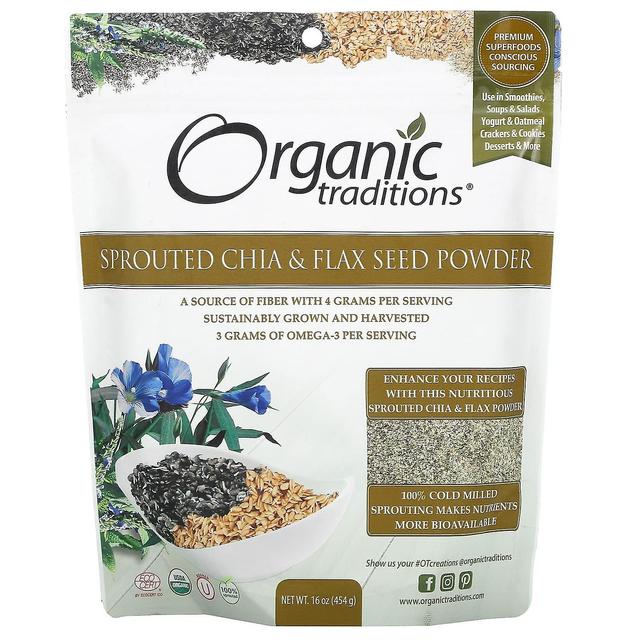 Organic Traditions, Sprouted Chia & Flax Seed Powder, 16 oz (454 g) on Productcaster.