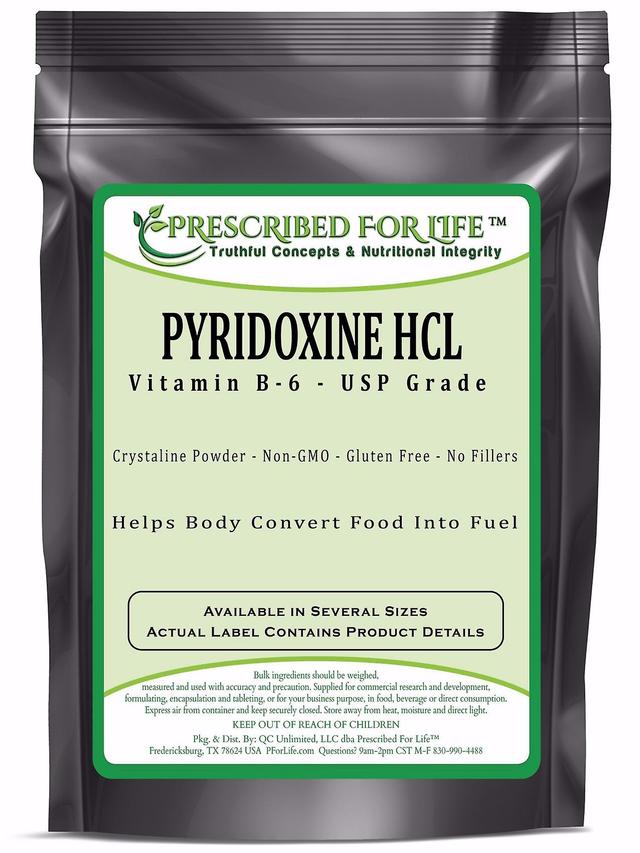 Prescribed For Life Pyridoksiini HCL-USP elin tarvikkeiden Grade vitamiini B-6 jauhe 12 oz (340 g) on Productcaster.