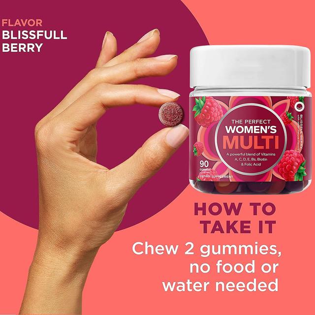 1-pack Women's Multivitamin Gummies, Vitamins A, D, C, E, Biotin, Folic Acid, Chewable Supplement, Berries, 90 Capsules/bottle 1pc on Productcaster.