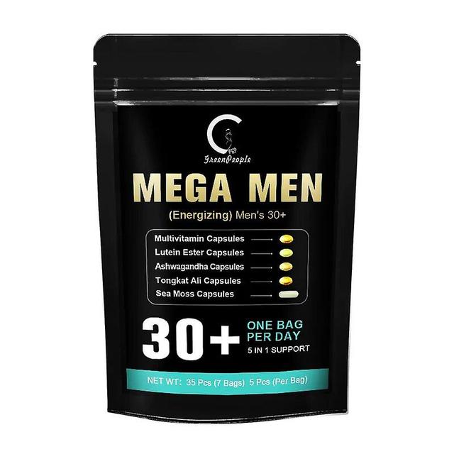 5-in-1 Natural Daily Men's Health Support Capsules Tongkat Ali Ashwagandha Multivitamin for Needs of adult maleTIB TIB . 7Bags on Productcaster.