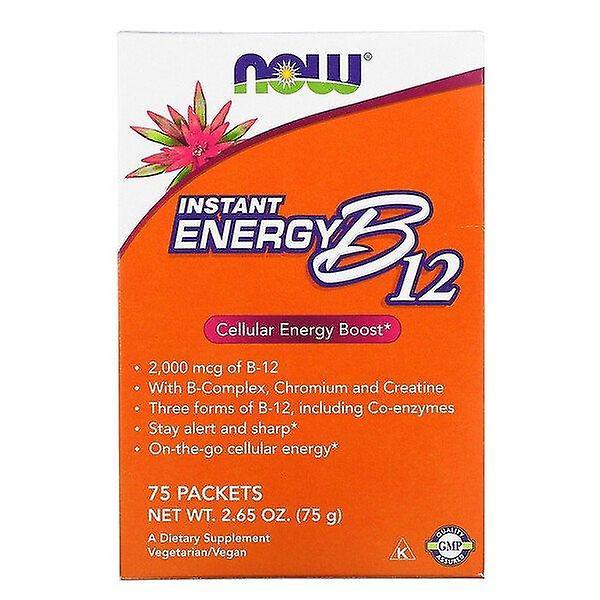 NOW Foods Nu Livsmedel, Instant Energy B12, 2 000 mcg, 75 paket, 0,035 oz (1 g) vardera on Productcaster.