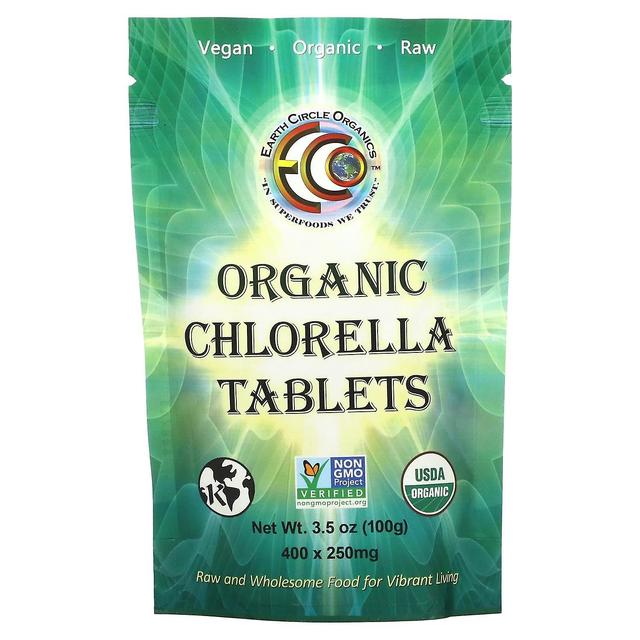 Earth Circle Organics, Comprimidos de chlorella orgânica, 250 mg, 400 comprimidos, 3,5 oz (100 g) on Productcaster.