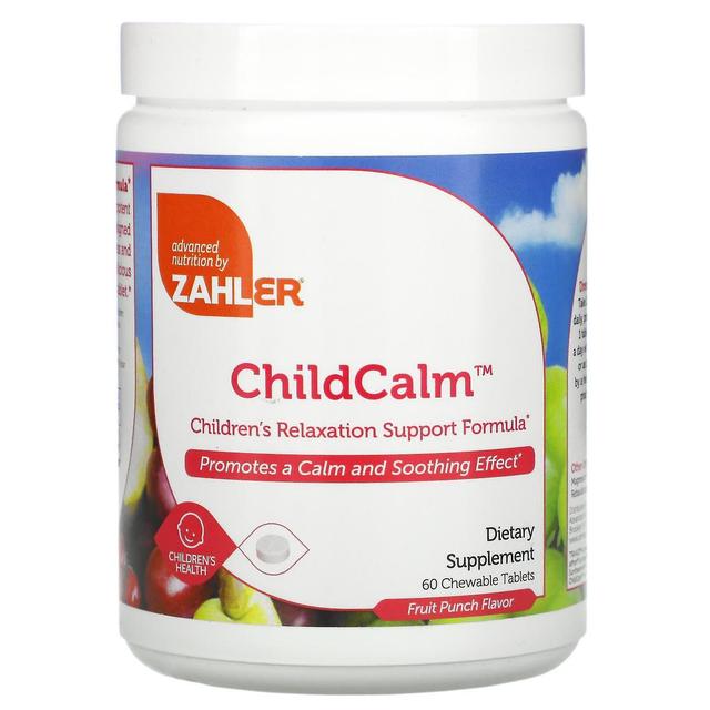 Zahler, ChildCalm, Barnens avslappningsstödsformel, fruktstans, 60 tuggtabletter on Productcaster.