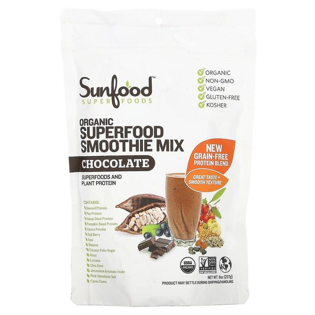 Sunfood, Organic Superfood Smoothie Mix, Chocolate, 8 oz (227 g) on Productcaster.