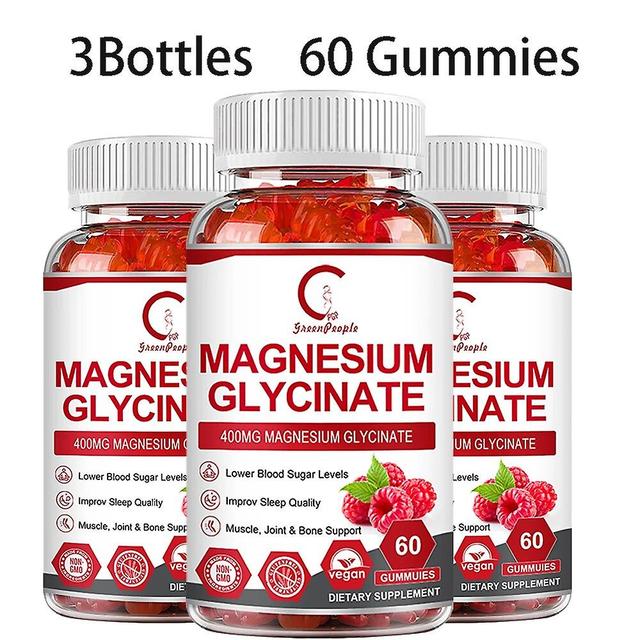 Visgaler 3bottles 60pcs Magnesium&vitamin D3 Gummies Supports Muscle,joint&heart Health Maximum Absorption Magnesium Glycinate Supplement 3bottles ... on Productcaster.