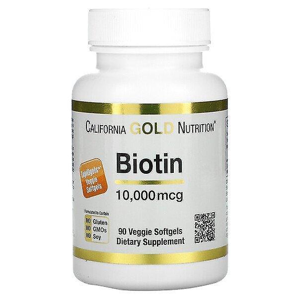 California Gold Nutrition Californien Guld Ernæring, Biotin, 10.000 mcg, 90 Veggie Softgels on Productcaster.