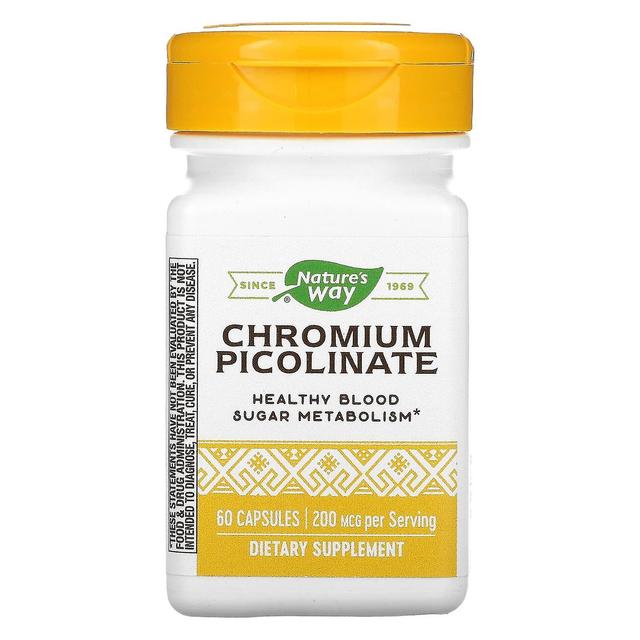 Nature's Way, Picolinato de cromo, 200 mcg, 60 cápsulas on Productcaster.