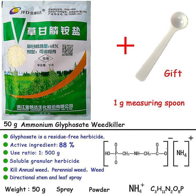 Brand Herbicide De Glyphosate: 50 G, Eliminate Weeds, Pesticide - Ammonium Herbicide, Garden Care, Wide-leaf Control on Productcaster.