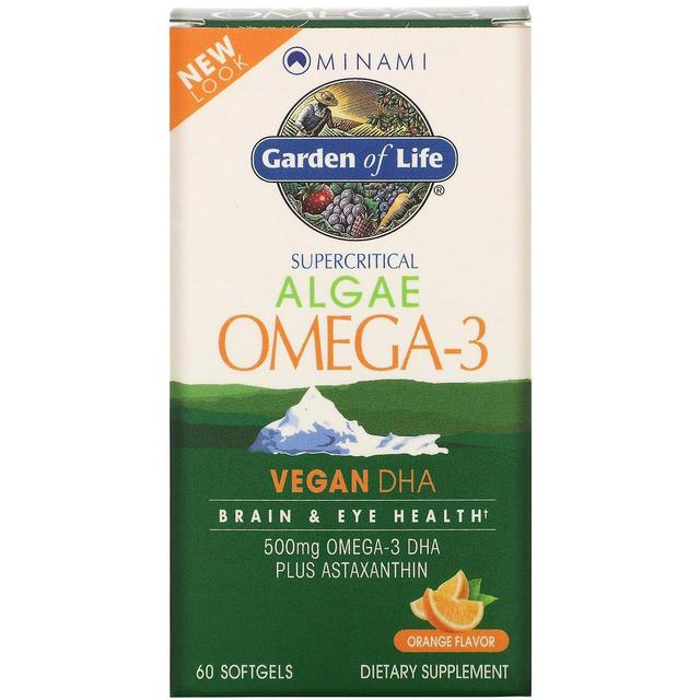 Minami Nutrition, Algas Omega-3, Sabor Laranja, 60 Cápsulas Gelatinosas on Productcaster.