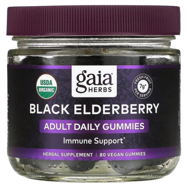 Gaia Herbs Gaia örter, svart fläderbär immunstöd vuxna dagliga gummier, 80 veganska gummier on Productcaster.