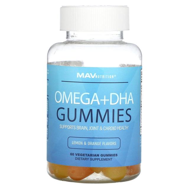 MAV Nutrition, Omega + DHA Gummies, Lemon & Orange, 60 Vegetarian Gummies on Productcaster.