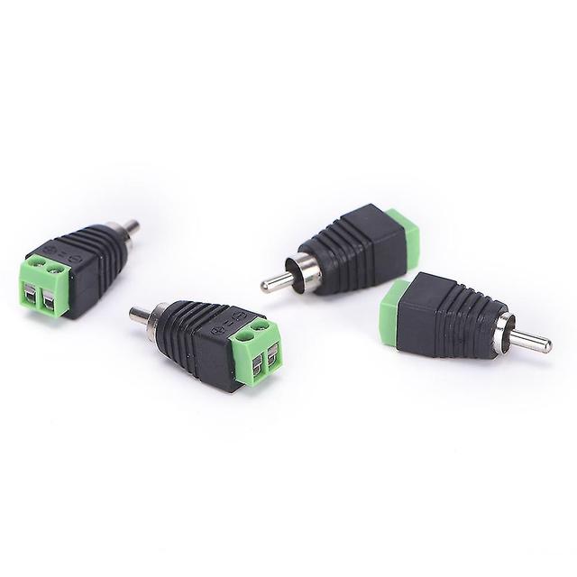 4 Pcs Speaker Wire Cable To Audio Male Rca Connector Adapter Jack Plug Professional Design Hfmqv on Productcaster.