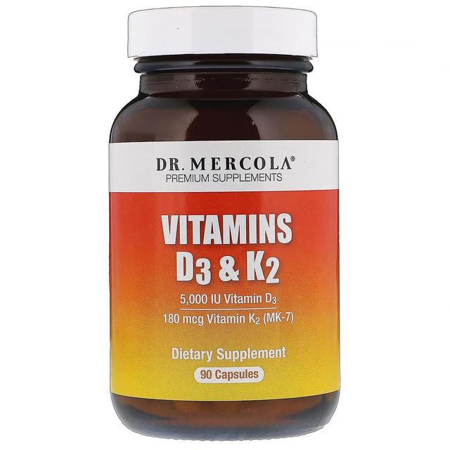 Dr. Mercola, Vitaminer D3 & K2, 90 Kapsler on Productcaster.