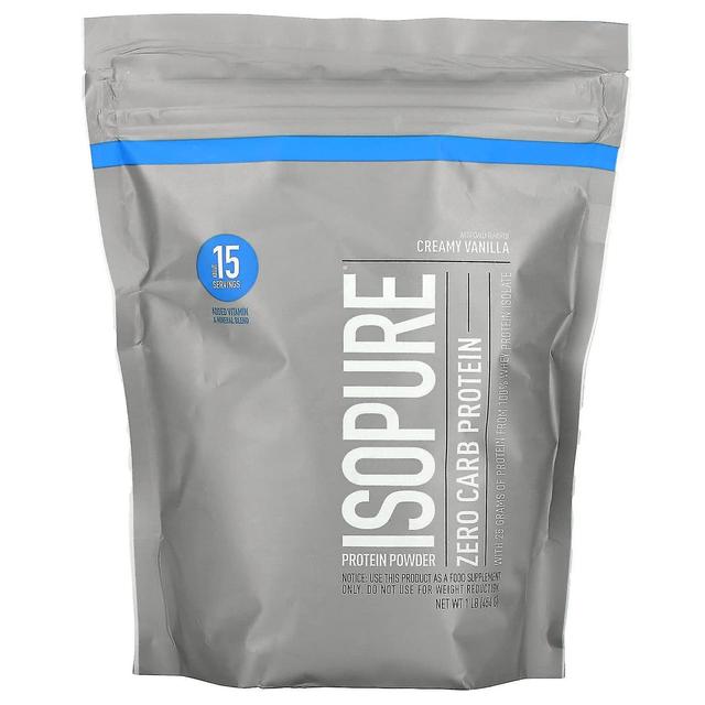 Isopure, nul kulhydrat, proteinpulver, cremet vanilje, 1 lb (454 g) on Productcaster.