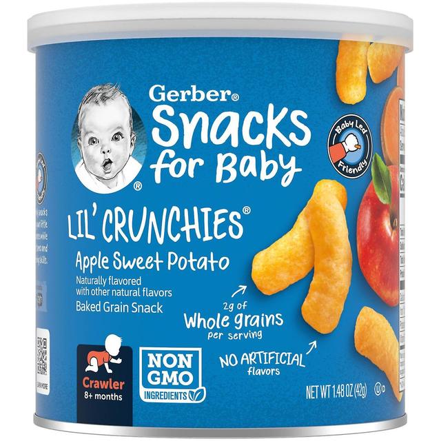 Gerber, Snacks for Baby, Lil' Crunchies, Baked Grain Snack, 8+ Months, Apple Sweet Potato, 1.48 oz ( on Productcaster.