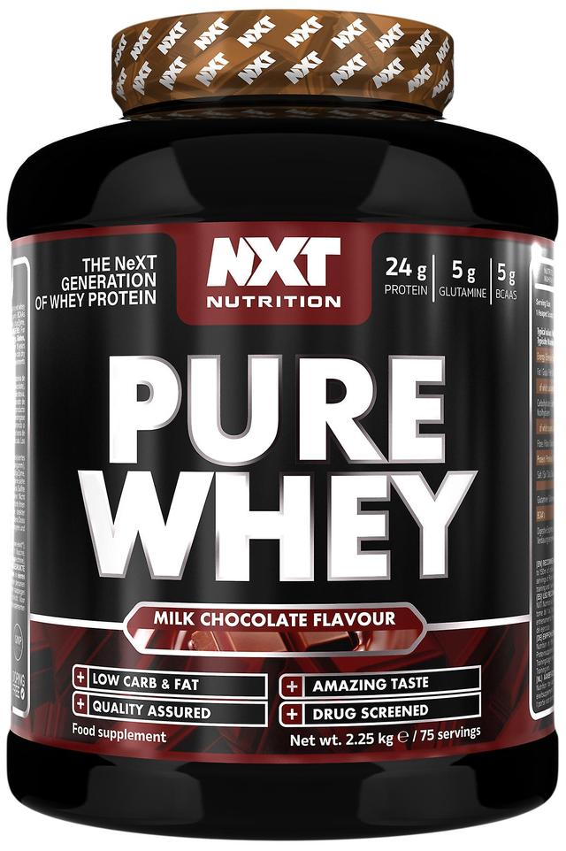 NXT Nutrition Pure Whey Powder - Vetarm - Spieropbouw - 2.25KG Chocolade on Productcaster.