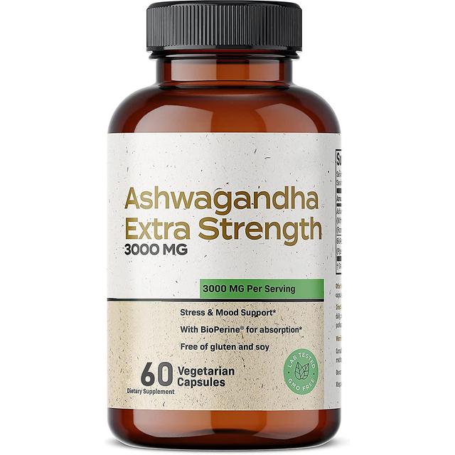 Kapselit Extra Strength 3000 mg - Stressin lievityskaava, Luonnollinen mielialan tuki, Stressi, Keskittyminen Ja Energiaa Tukilisä, 60 Kapselit on Productcaster.