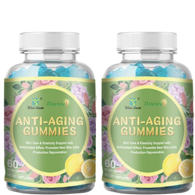 60ct Vitamin E Gummy Skin Anti-aging Formula Reduces Wrinkles 2PCS on Productcaster.