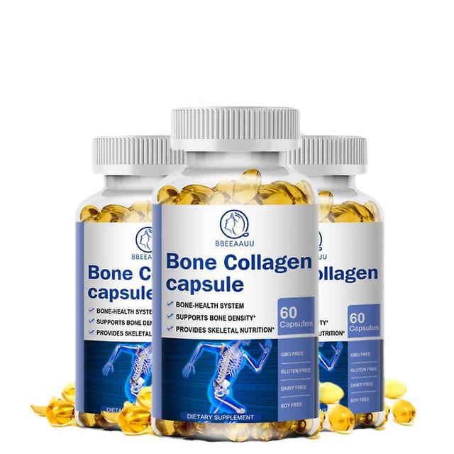 Visgaler Collagen Bone Capsules Relieve Joint Pain Increased Bone Density Support Bone Growth Joint Collagen Calcium Absorption 3bottle x60pcs on Productcaster.