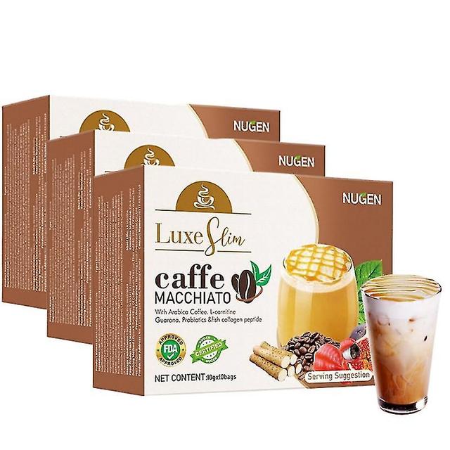 3Box Luxe Slim Caffee MACCHIATO With Collagen & L-Glutathione, 10 Sachets on Productcaster.