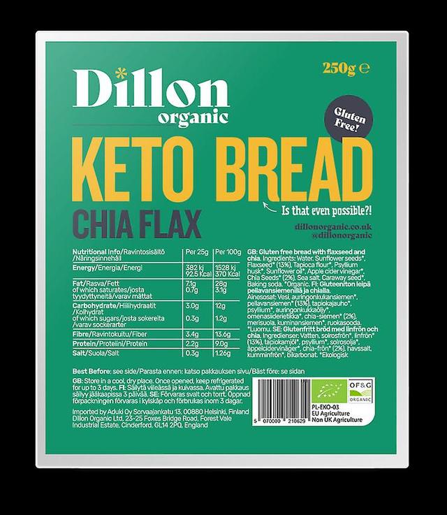 Dillon Organic Dillon organický keto chlieb chia ľan 250g on Productcaster.