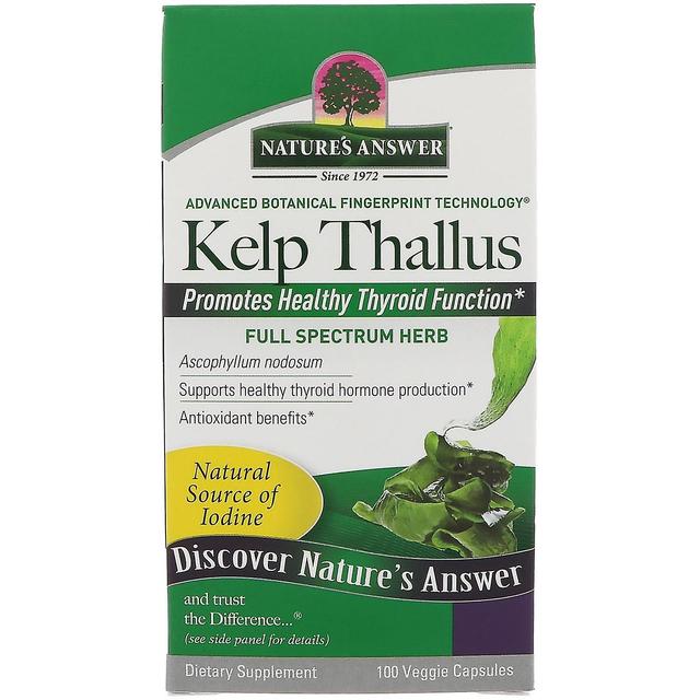 Nature's Answer Natur's Svar, Kelp Thallus, 100 Veggie kapslar on Productcaster.