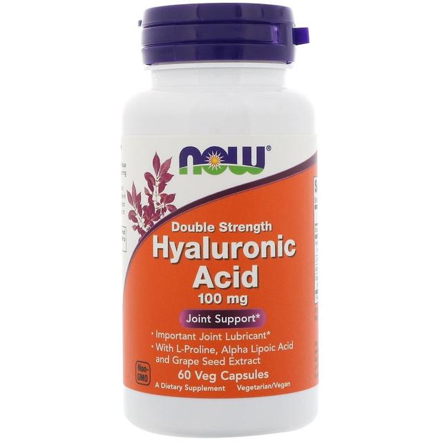 NOW Foods Agora Alimentos, Ácido Hialurônico, Força Dupla, 100 mg, 60 Veg Cápsulas on Productcaster.