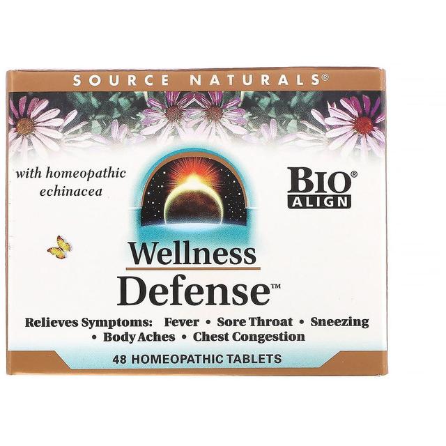 Source Naturals Lähde Naturals, Wellness Defense, 48 homeopaattista tablettia on Productcaster.