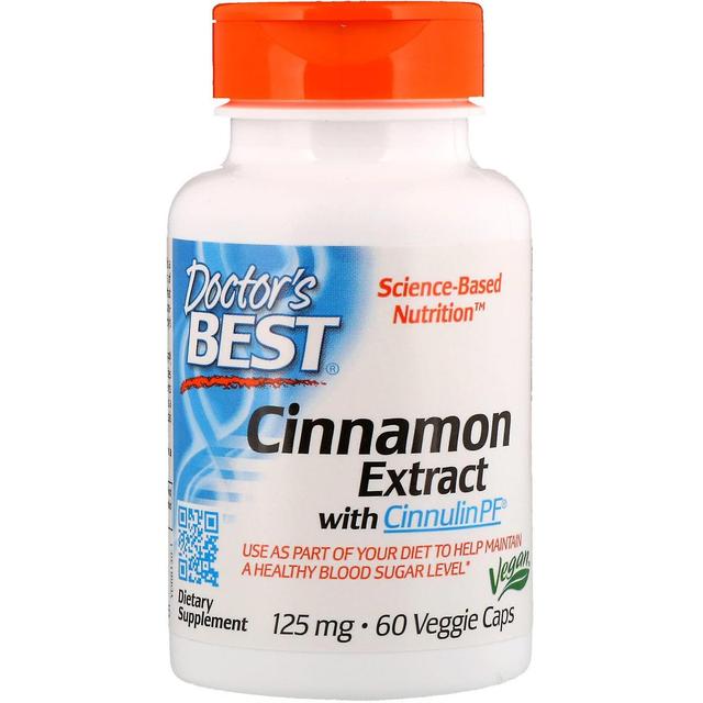 Doctor's Best, Extrato de canela com Cinnulin PF, 125 mg, 60 Veggie Caps on Productcaster.