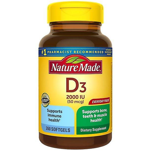 Nature Made Príroda vyrobila vitamín D3, 260 softgelov, vitamín d 2000 iu (50 mcg) on Productcaster.