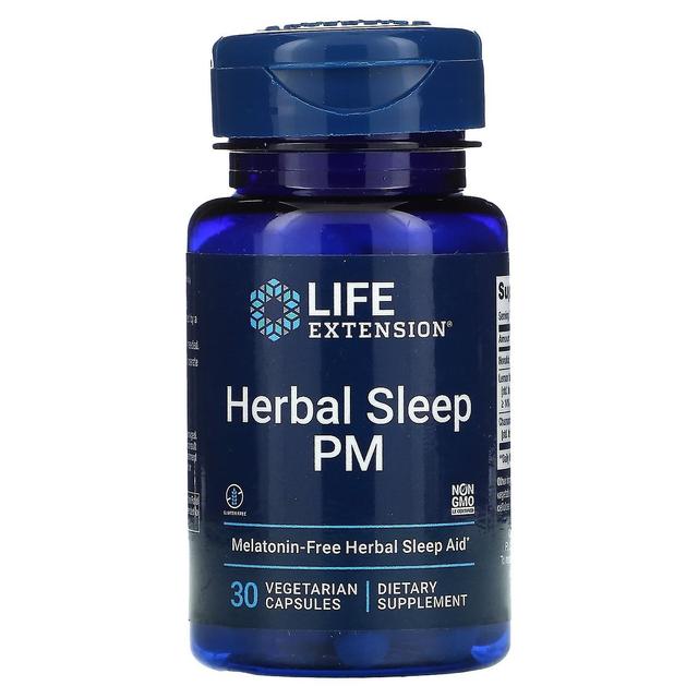 Life Extension Elämän pidentäminen, Herbal Sleep PM, 30 kasvissyöjäkapselia on Productcaster.