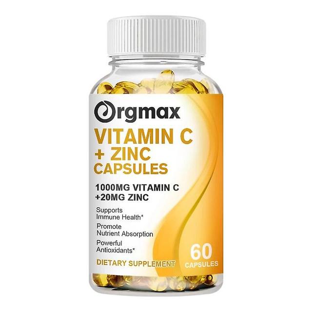 Organic Vitamin C + Zinc Supplement, Food Supplement For Immune System Health, Strong Bones, Teethhuamade Huamade 60pcs on Productcaster.