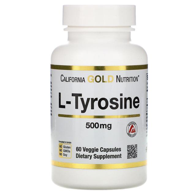 California Gold Nutrition, L-Tyrosine, AjiPure, 500 mg, 60 Veggie Capsules on Productcaster.