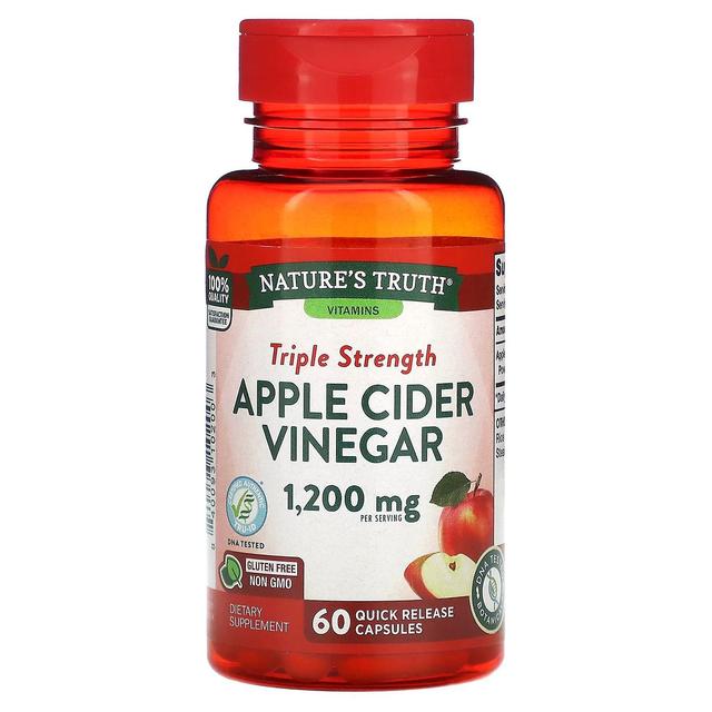 Nature's Truth Naturens sanning, Triple Strength äppelcidervinäger, 600 mg, 60 snabbkopplingskapslar on Productcaster.