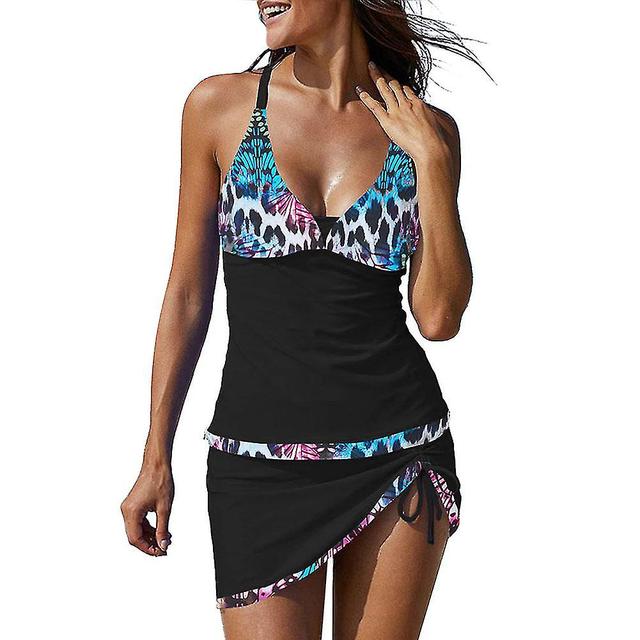 Polyester Two Piece Swimsuit Loose Fitting Beach Dress High-stretchy Swimsuit 4 XL on Productcaster.