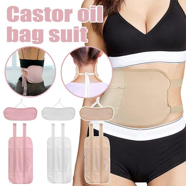 Lingjia Reusable Castor Oil Package Set For Liver Detoxification, Insomnia, Constipation And Inflammati Adjustable Elastic Straps Castor Oil Bag Ki... on Productcaster.