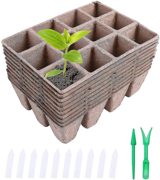 Initially Biodegradable Ling Tray, 10pcs Ling Trays, Ling Tray Kit Germination Container Biodegradable Fiber Ling Pots High Quality on Productcaster.