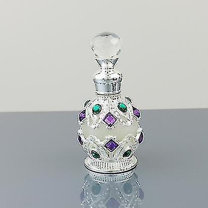 15ml Refillable Empty Perfume Bottle Decorative Glass Round Diamond Vintage Empty Refillable Perfume Bottles Silver on Productcaster.