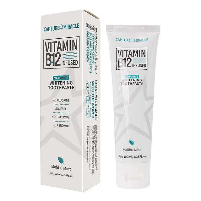 Scvvd 100ml Vitamin B12 Tandpasta Mint Brighten Gum Reparation Mundhygiejne Fjern pletter Tandblegning Fre on Productcaster.