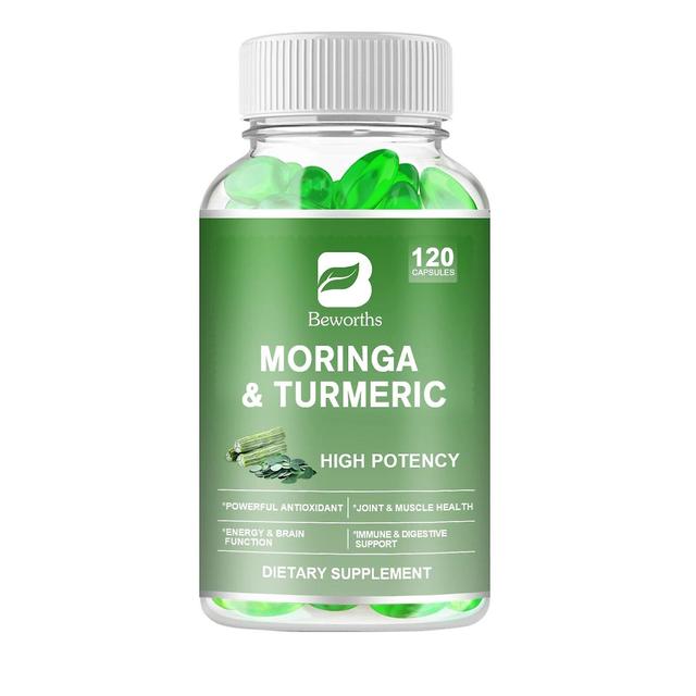 Tib Organic Moringa & Turmeric Capsules | Support Immune System, Healthy Circulation, Supports Eye, Brain &digestive Health Tib 120pcs on Productcaster.