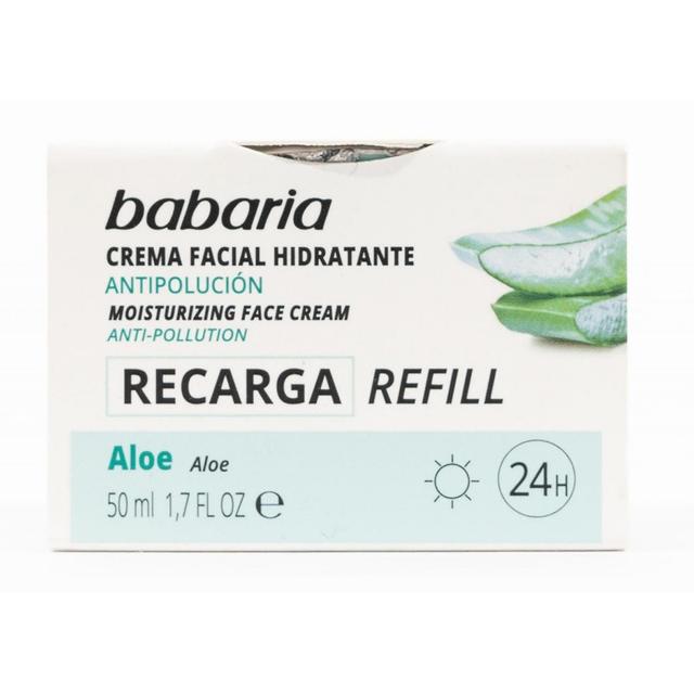 Babaria aloe vera creme hidratante facial anti-poluição refil vegano 50ml on Productcaster.