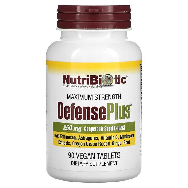 NutriBiotic, DefensePlus, Maximum Strength, 250 mg, 90 Vegan Tablets on Productcaster.