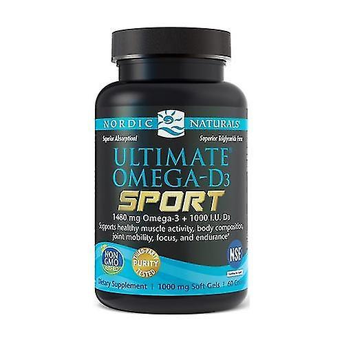 Ultimate Omega-D3 Sport, 1480mg Lemon 60 softgels on Productcaster.