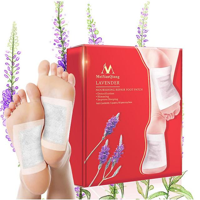 10pcs/lot Lavender Detox Foot Patches Pads Nourishing Repair Improve Sleep Bamboo Vinegar With Adhesive Plaster Toxins Betterlifefg on Productcaster.