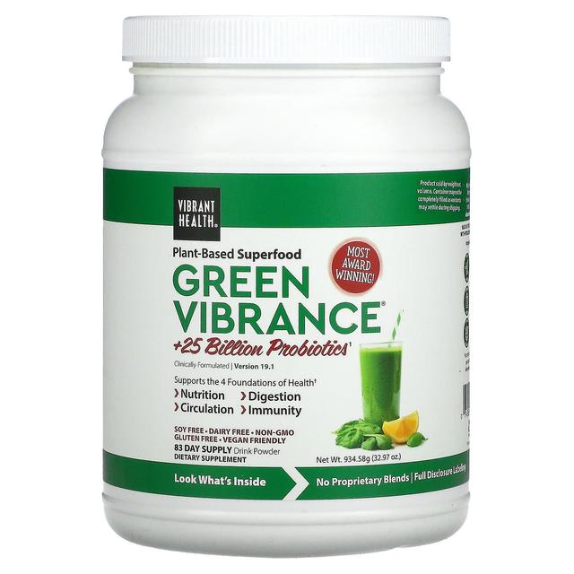 Vibrant Health, Green Vibrance +25 Billion Probiotics, Version 19.1, 32.97 oz (934.58 g) on Productcaster.